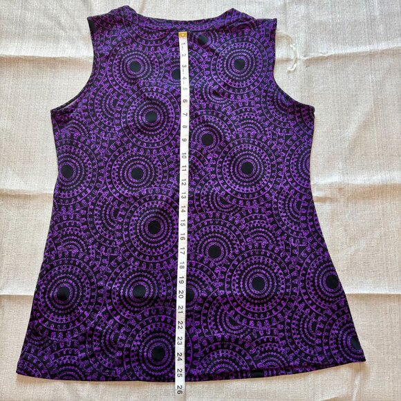 Fashion Bug Purple & Black Sleeveless Geometric Pattern Top Womens Size XL - Picture 6 of 7
